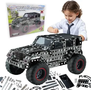 Metal Truck Building Assembly Toy 496PCS STEM Project Building Erector Sets Off-Road Car Model Kit Metal Construction Set Model Car Building Toy for Kids Ages 8  (Off Road Car)