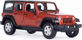 Metal Car Model for Jeep Wrangler 2015 1 24 Alloy Static Diecast Off-Road Car Model Collectible Ornaments Gift Die Cast Scale Vehicles(Orange)