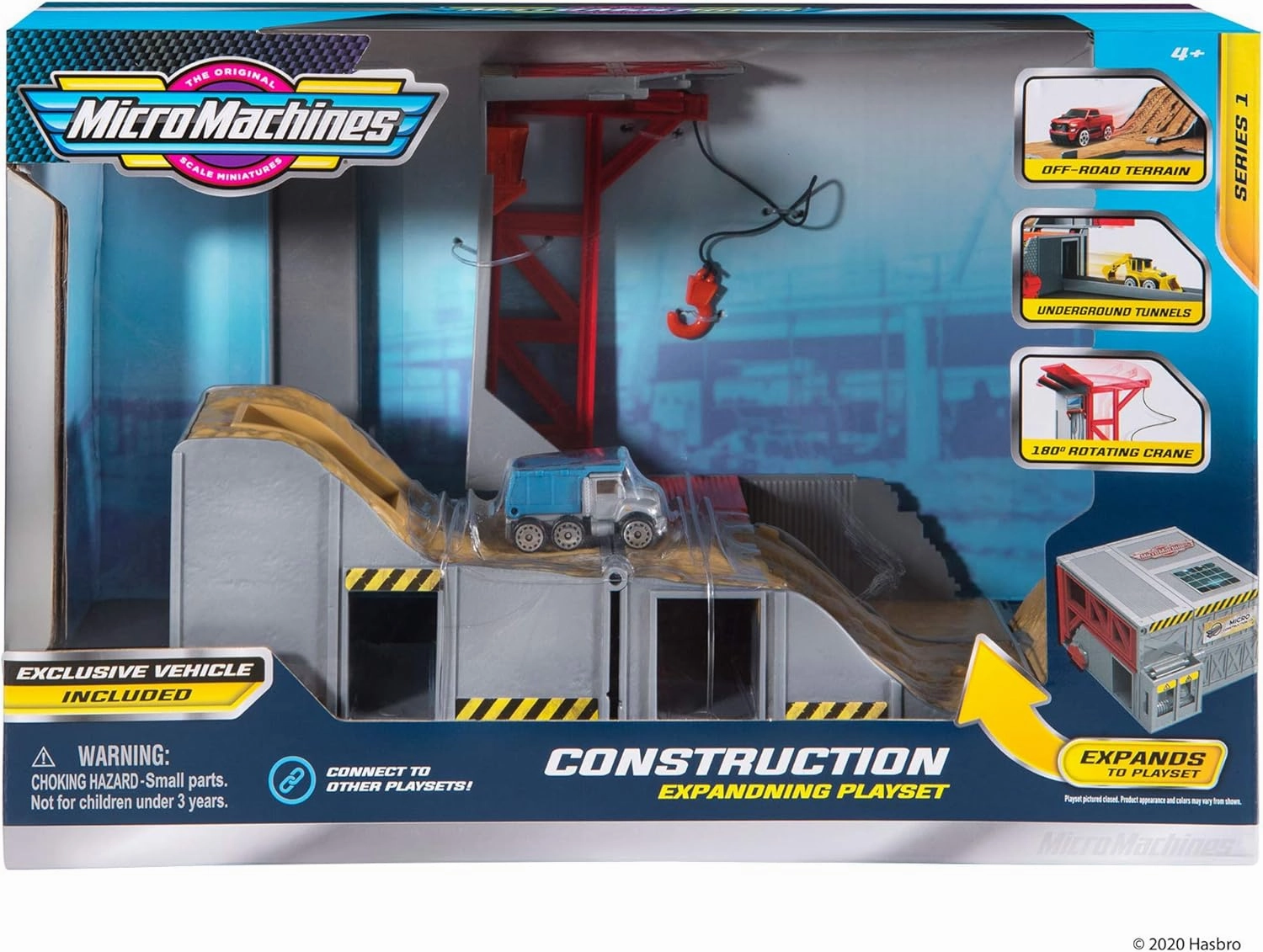 Micro Machines Core Playset, Construction - Expandable and Connectable to Other MM Sets, Includes One Exclusive Vehicle - Collect Them All