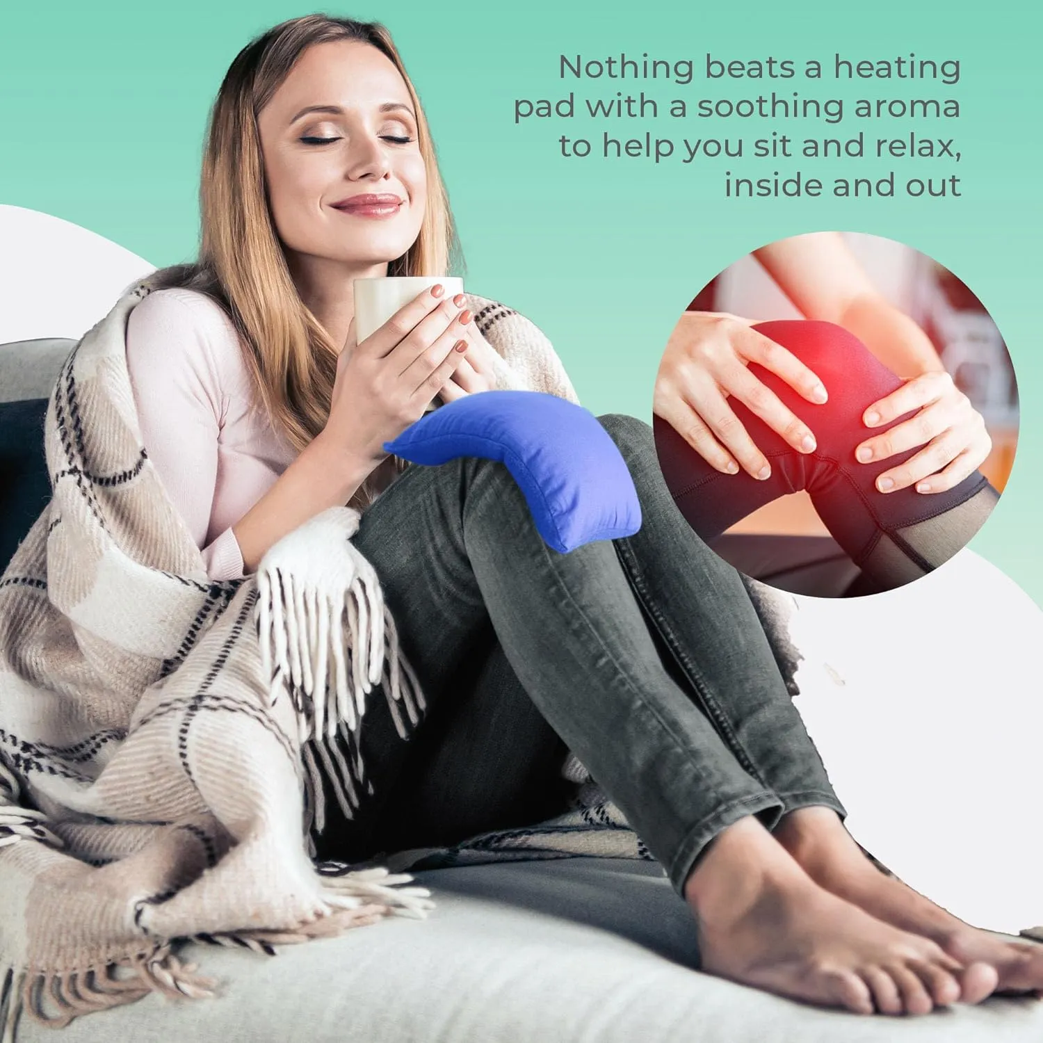 Microwavable Heating Pads for Lower Back, Neck, and Shoulder Pain Relief - Moist Microwave Heating Pad for Muscles and Joints - Microwave Hot Pack Heat Pad for Cramps - 3 Packs Blue