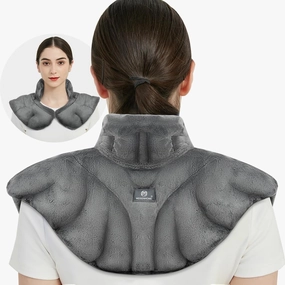 Microwavable Heat Pad for Neck and Shoulders, Weighted Microwave Moist Heating Wrap for Pain Relief Sore Muscle Stress Tension, Heated Wrap with Aromatherapy, Hot & Cold Compress, Grey