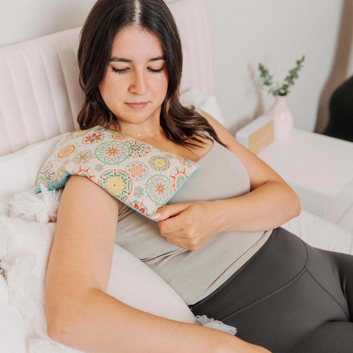Microwave Heating Pad Filled With Flax Seed and Choice of Dried Herbs, Herbal Cold Pack, Good Size for Back Pain and Cramps, Hot and Cold Therapy, 6" x 12" (Sloth, No Added Herbs)