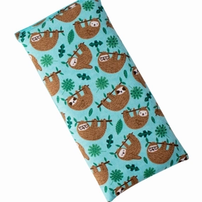 Microwave Heating Pad Filled With Flax Seed and Choice of Dried Herbs, Herbal Cold Pack, Good Size for Back Pain and Cramps, Hot and Cold Therapy, 6" x 12" (Sloth, No Added Herbs)