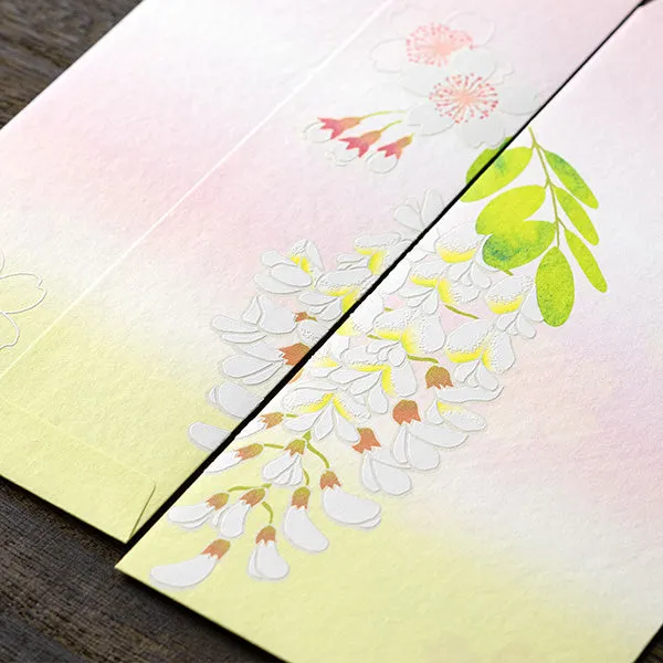 Midori Iyo Washi Envelope - Sakura & Harienju - Pack of 6