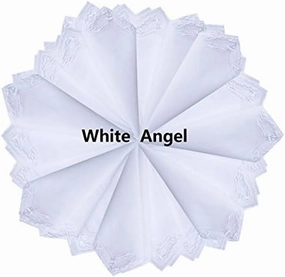 MileyMarla Cotton White Embroidery Womens Handkerchiefs Scalloped Edge Hankies
