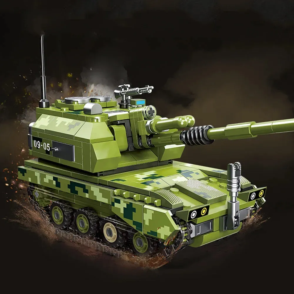 Military Type 05 Self-Propelled Howitzer Tank Bricks Toy