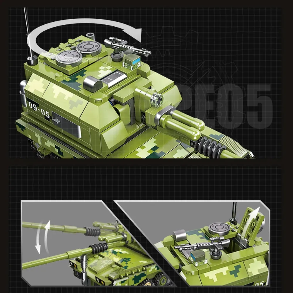Military Type 05 Self-Propelled Howitzer Tank Bricks Toy