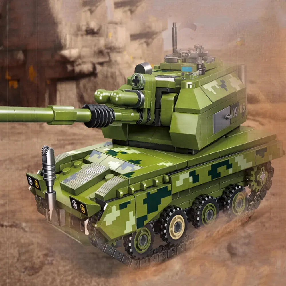 Military Type 05 Self-Propelled Howitzer Tank Bricks Toy