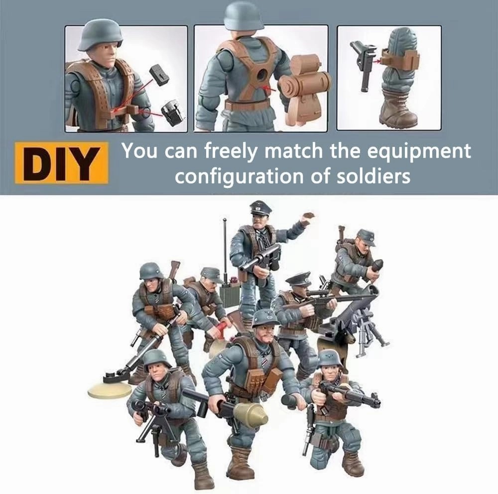 Military Vehicle Building Blocks Sets 2 in 1 Army Truck with 6 City Policeman Action Mini-Figures Building Toys for Kids, Army Vehicles Toys for Boys