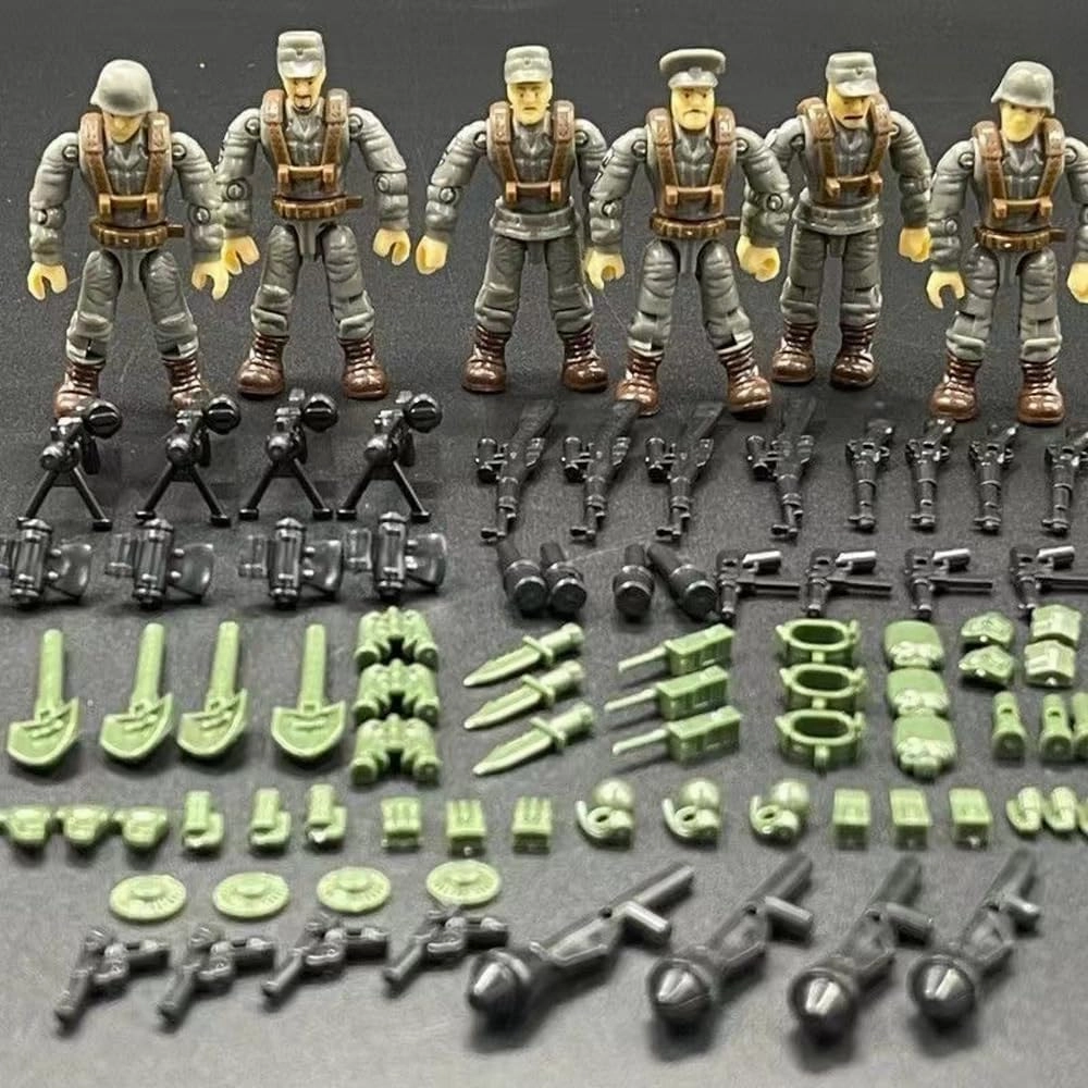 Military Vehicle Building Blocks Sets 2 in 1 Army Truck with 6 City Policeman Action Mini-Figures Building Toys for Kids, Army Vehicles Toys for Boys