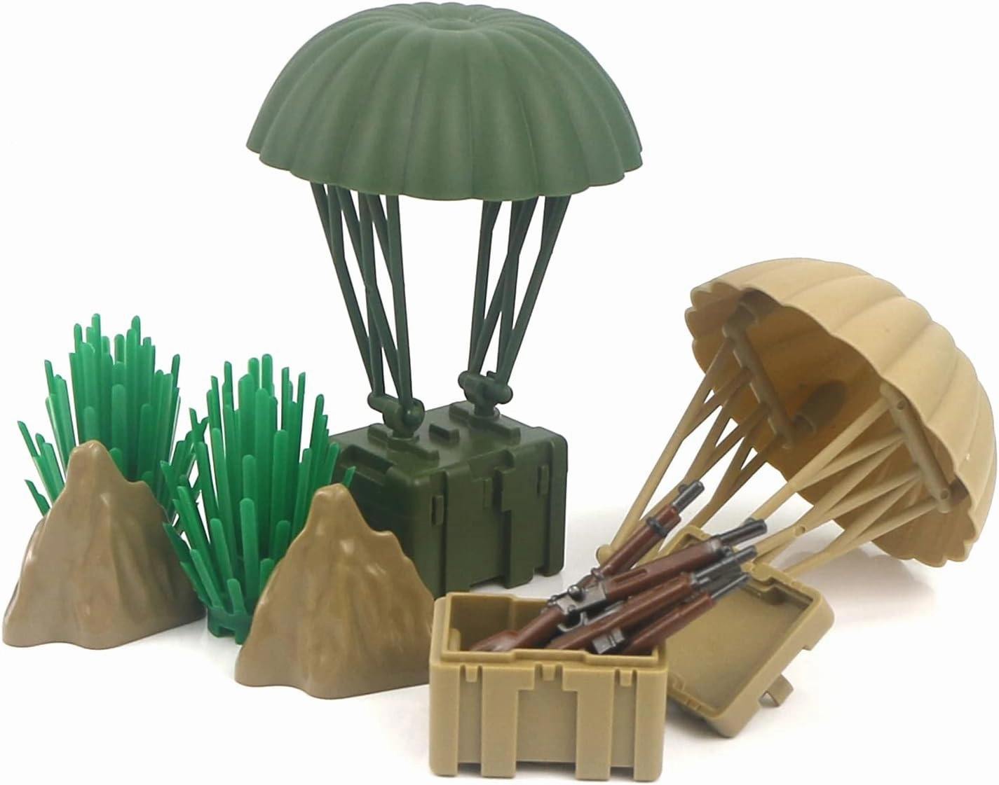 Military Weapons Pack, WW2 Army Gear Kit Bricks Accessories Set, SWAT Building Blocks Parts for Soldier Figures, Compatible with Major Brands