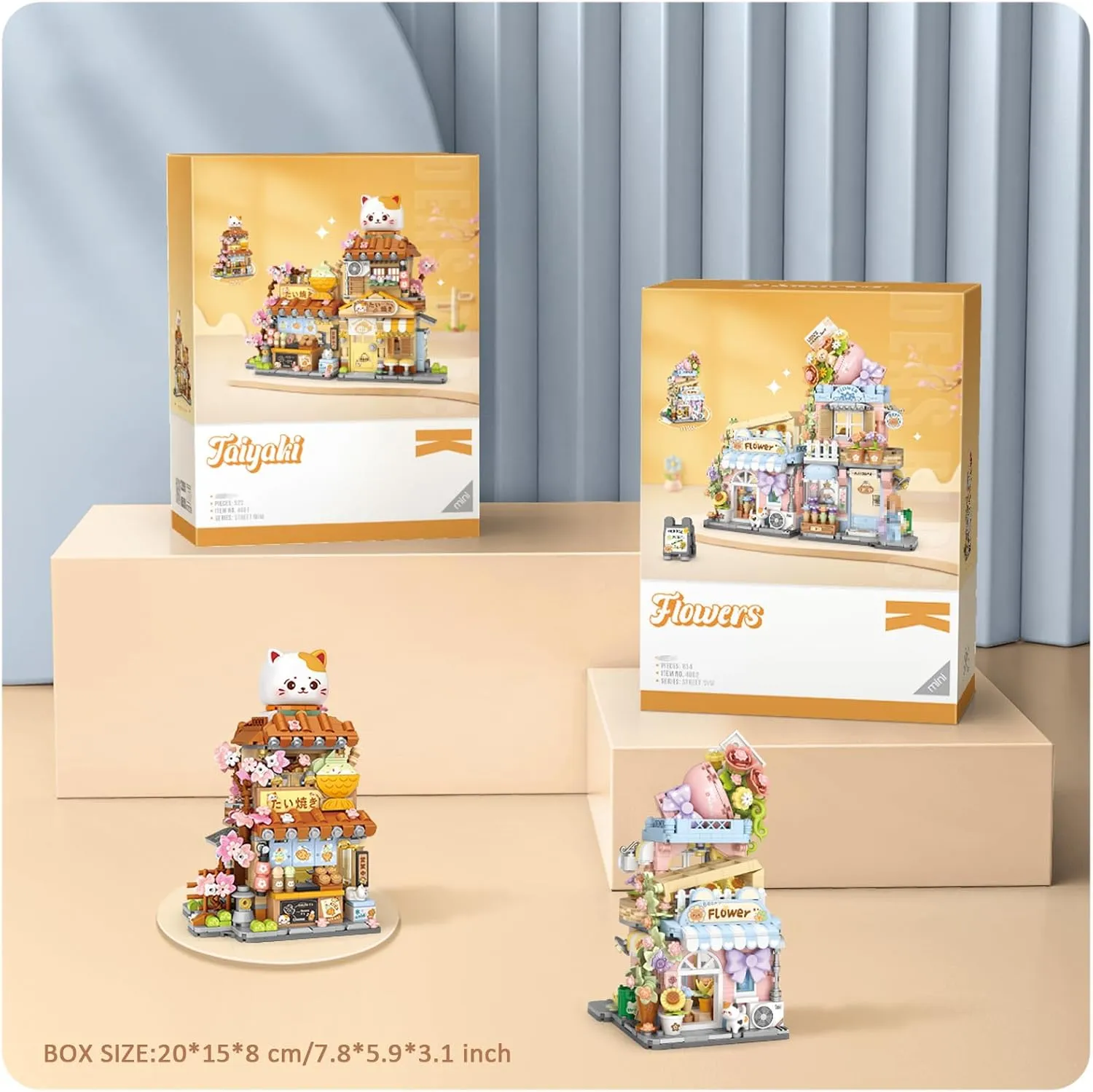 Mini City Shop Street View Building Blocks Model Set,Simulation Animals Architecture Collection Particle Construction Building Bricks Toy,Home Decoration (Flower Shop)
