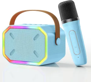 Mini Karaoke Machine for Kids Adults: Portable Bluetooth Karaoke Microphone Speaker for Singing - Birthday Gifts for Kids Age 4 5 6 7 8 Year Old Girls Boys