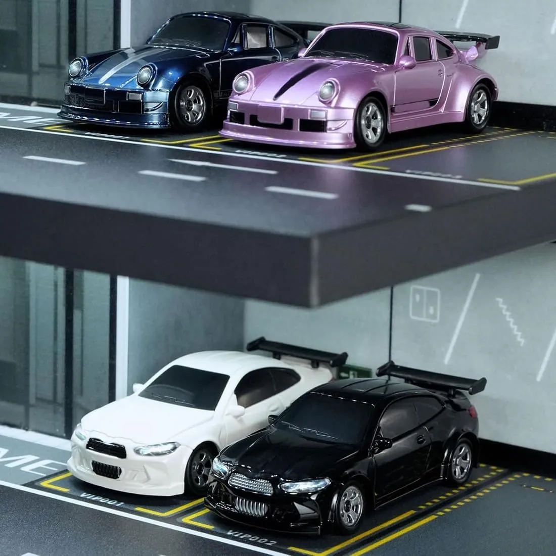 Mini RC Drift Car, 1/64 Scale 4WD Proportional Control 15KM/H RC Car with LED Lights, Ideal Gift for Adults
