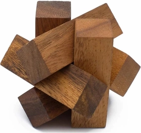 Mini Lumberjack: Wooden Puzzles for Adults - 3D Brain Teaser Interlocking Game Handmade Organic Educational Problem-Solving Game for Adults & Children. Corporate Desk Accent for Office.…