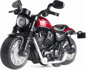 Mini Toy Motorcycle - Pull Back Toy Cars with Sound and Light Toy,Toy Motorcycles for Toddlers,Motorcycle Toys for Boys Age 3-9 (Red)