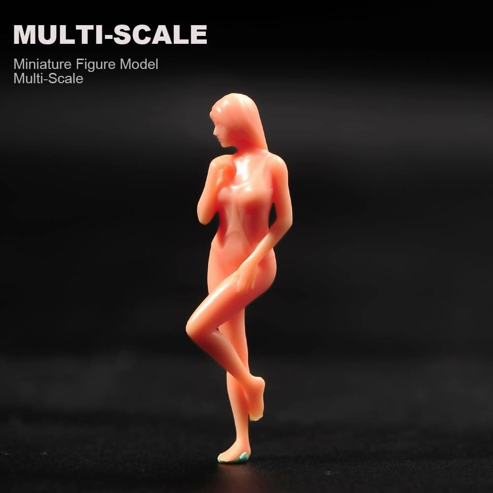 Miniatures 1/64 1/43 1/87 Scale Seaside Beach Bikini Beauty Scene Action Figure Model Creative Prop Display Collection Decor for Cars Vehicles (Unpainted, 1/43 Scale)