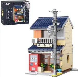 MISINI C66010W Japanese Tea House Building Blocks Set, MOC CADA Bricks Street View House Building Kit with Lighting Set, Awesome Building Toys Gift for Kids and Adults(1200 pcs)