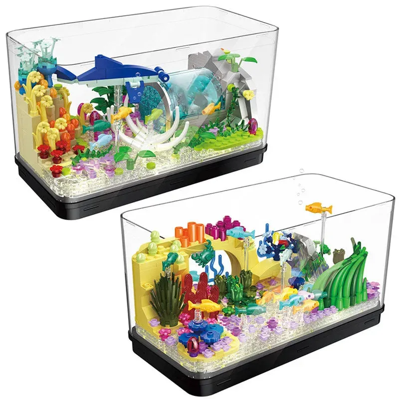 MOC Creator Aquarium Fish Tank MINI Bricks Toy DZ6102