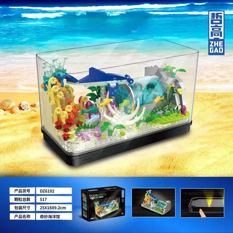 MOC Creator Aquarium Fish Tank MINI Bricks Toy DZ6102