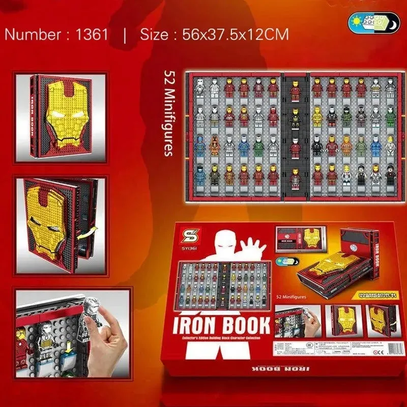 MOC Movie Super Hero Ideas Iron Man Book Bricks Toys