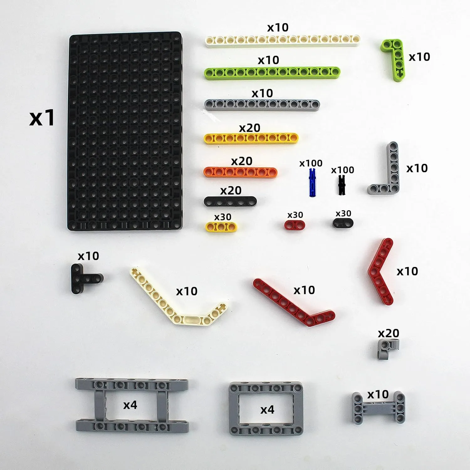 MOC Parts Beams Pins Panel Connectors Bricks Sets Frame Liftarms for Technical Car DIY STEM Building Block Toys Replacement Parts (479 pcs)