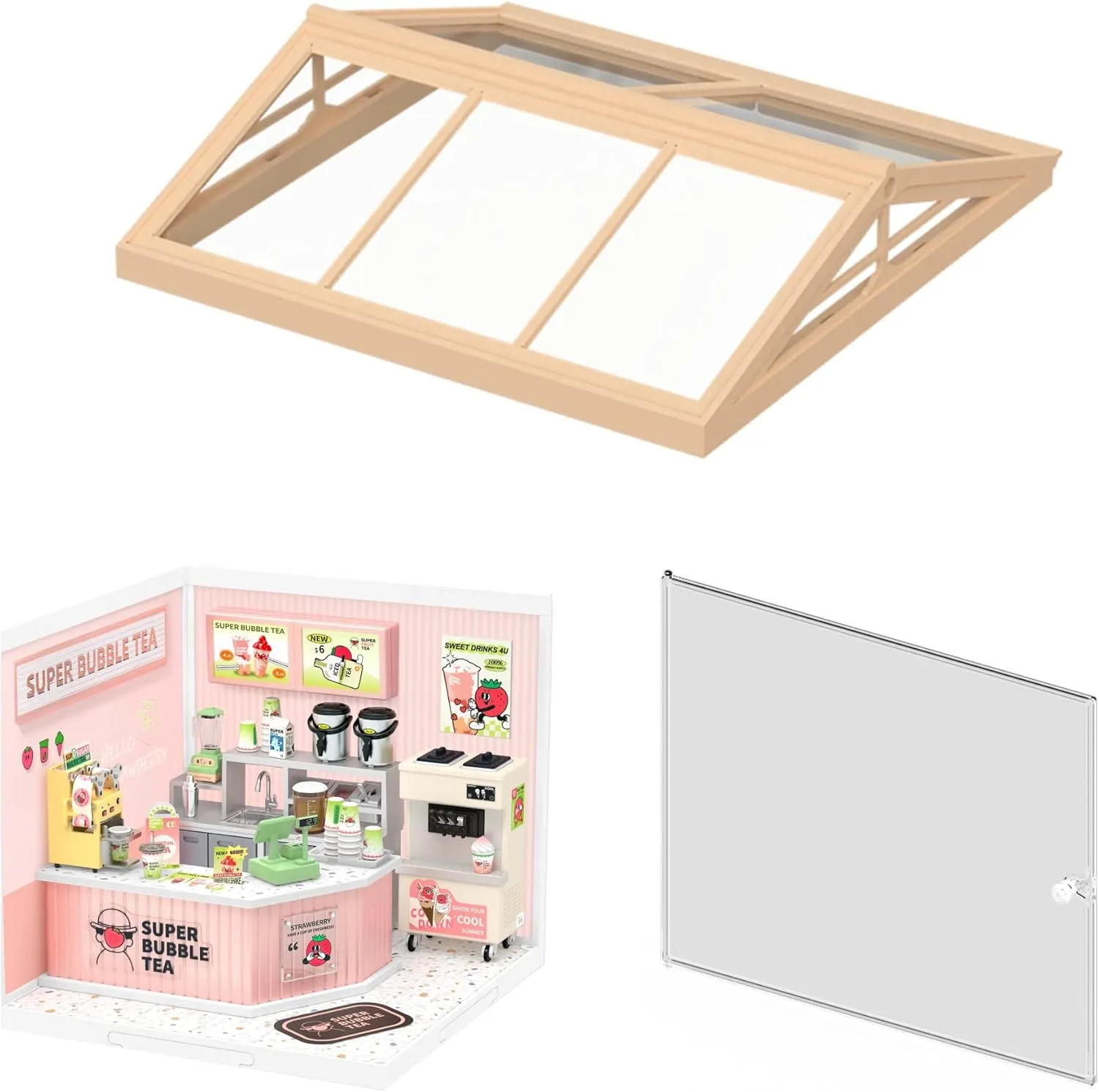 Model Building Set for Adults Super Creator (Double Joy Bubble Tea Roof Door)