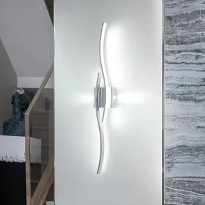 Modern Led Wall Sconces, 32inch Bathroom Mirror Vanity Light, 28W 6000K Wall Light Fixtures Stair Lights, Indoor Wall Decor Bedside Wall Lamp for Bedroom Living Room Hallway Hotel - Silver