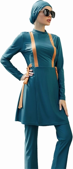 Modest Swimsuit for Women,Full Cover Swimwear Burkini Islamic Hijab Bathing Suit