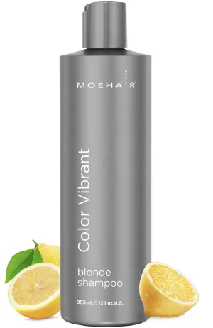 MOEHAIR Color Vibrant Blonde Shampoo | Neutralizes Yellow Tones | Eliminates Brassiness | Paraben & Sulfate Free Color-Protect Shampoo (12 Fl. Oz)