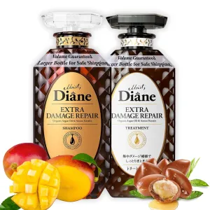 Moist Diane Sulfate Free Shampoo and Conditioner Set for Damaged Hair, Keratin Shampoo & Conditioner for Women & Men with Argan Oil & Collagen from Japan, Silicone Free, DAMAGE REPAIR 30.4 Fl Oz