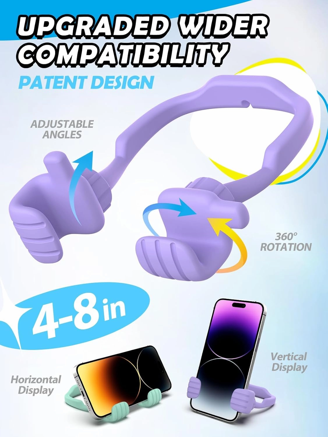Mom Gifts for Mothers Day From Daughter Son Kids Cell Phone Stand: 2 Pack UPGRADE Adjustable Thumbs Up Lazy Phone Holder for Desk Fun Birthday Gifts for Grandma Teens Girls Boys Adults Women Wife