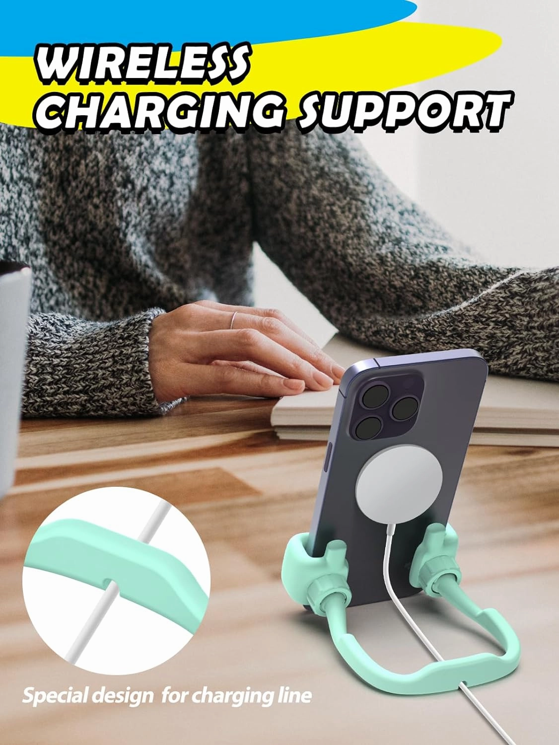 Mom Gifts for Mothers Day From Daughter Son Kids Cell Phone Stand: 2 Pack UPGRADE Adjustable Thumbs Up Lazy Phone Holder for Desk Fun Birthday Gifts for Grandma Teens Girls Boys Adults Women Wife