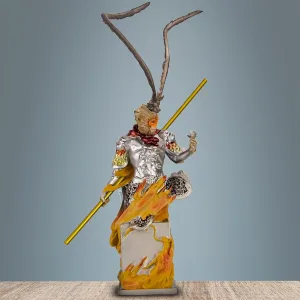 Monkey King Statue, Sun Wukong Action Figures Journey to The West Buddha Monk Sculpture, Resin Wukong Action Ornaments for Home Car Office Decoration Best Collectible Figures