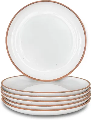 Mora Ceramic Plates Set, 7.8 in - Set of 6 - The Dessert, Salad, Appetizer, Small Dinner etc Plate. Microwave, Oven, and Dishwasher Safe, Scratch Resistant. Kitchen Porcelain Dish - Vanilla White