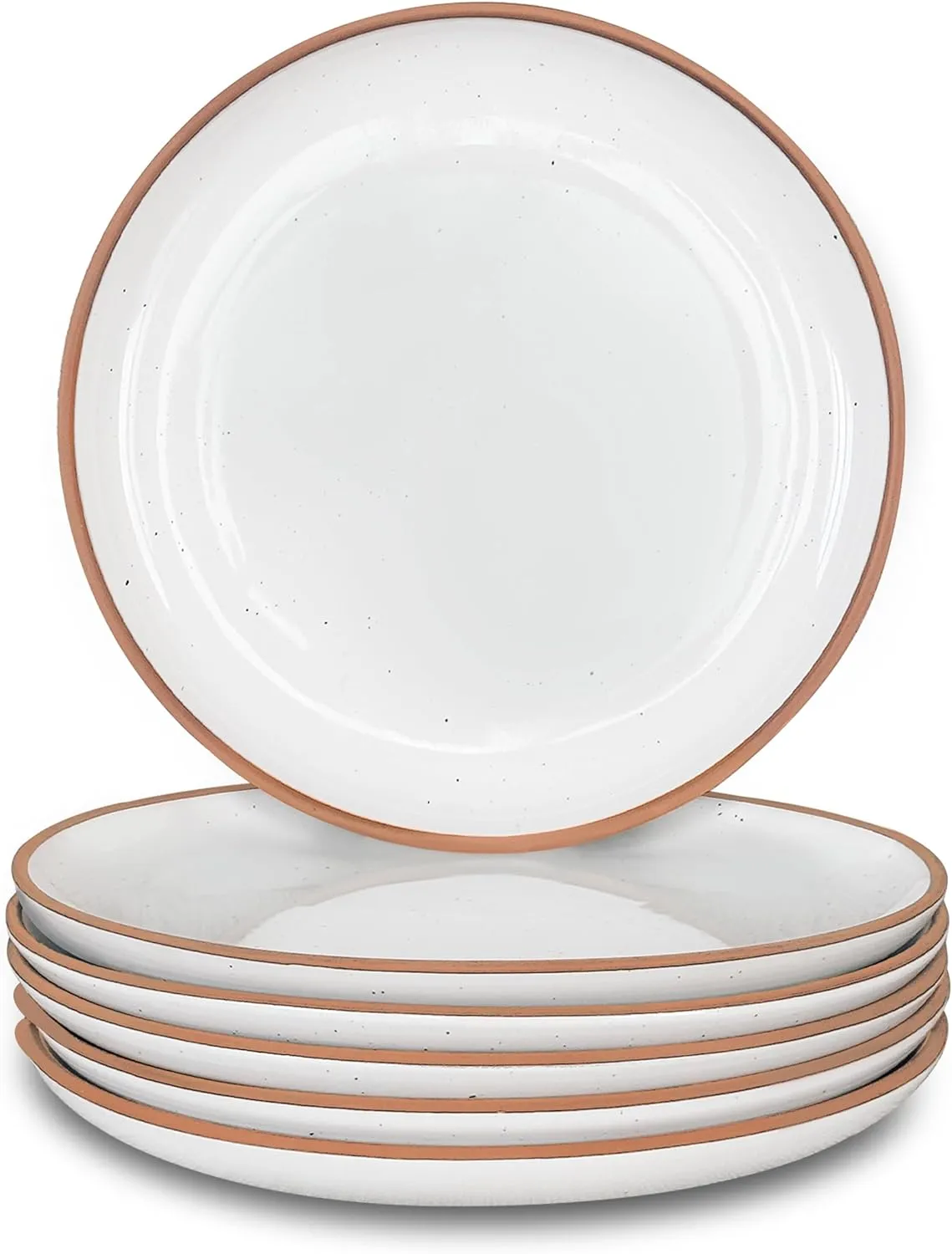 Mora Ceramic Plates Set, 7.8 in - Set of 6 - The Dessert, Salad, Appetizer, Small Dinner etc Plate. Microwave, Oven, and Dishwasher Safe, Scratch Resistant. Kitchen Porcelain Dish - Vanilla White