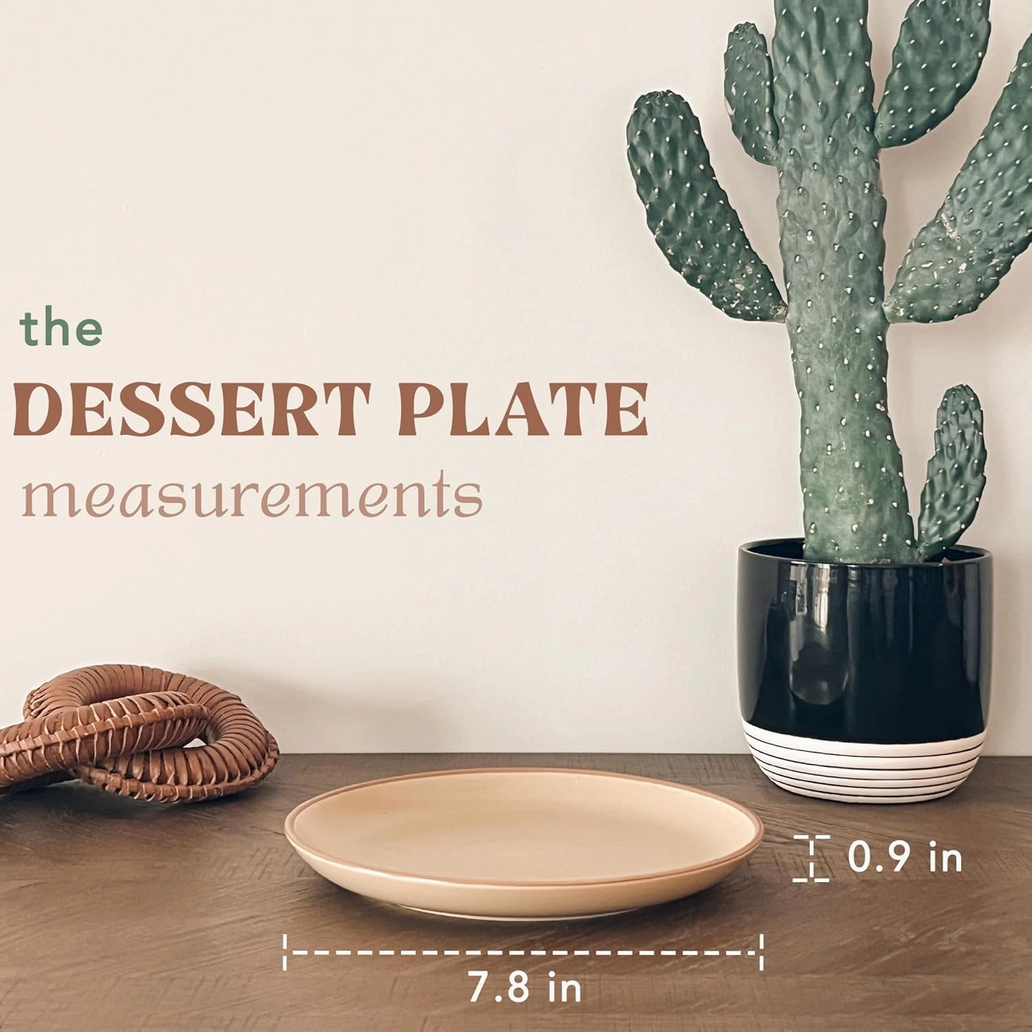 Mora Ceramic Artisan Matte Plates Set, 7.8 in - Set of 6 - The Dessert, Salad, Appetizer, Small Dinner etc Plate. Microwave, Oven, and Dishwasher Safe, Scratch Resistant. Kitchen Porcelain Dish