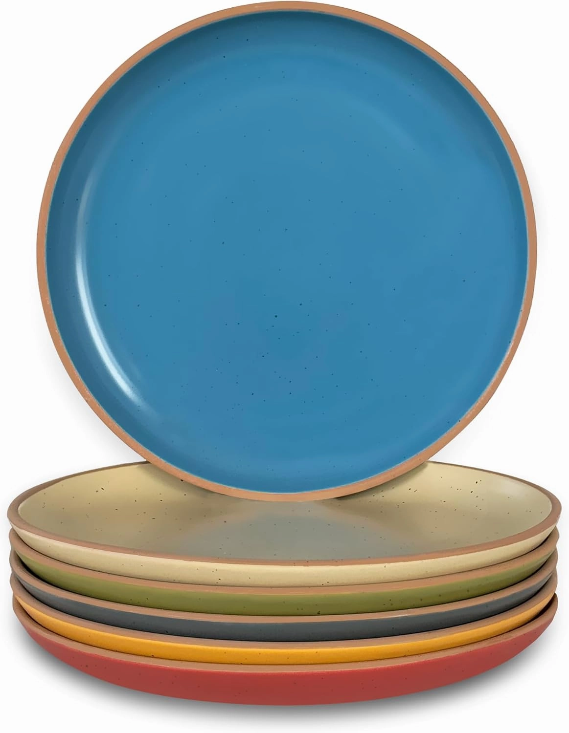 Mora Ceramic Artisan Matte Plates Set, 7.8 in - Set of 6 - The Dessert, Salad, Appetizer, Small Dinner etc Plate. Microwave, Oven, and Dishwasher Safe, Scratch Resistant. Kitchen Porcelain Dish