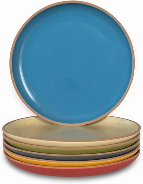 Mora Ceramic Artisan Matte Plates Set, 7.8 in - Set of 6 - The Dessert, Salad, Appetizer, Small Dinner etc Plate. Microwave, Oven, and Dishwasher Safe, Scratch Resistant. Kitchen Porcelain Dish