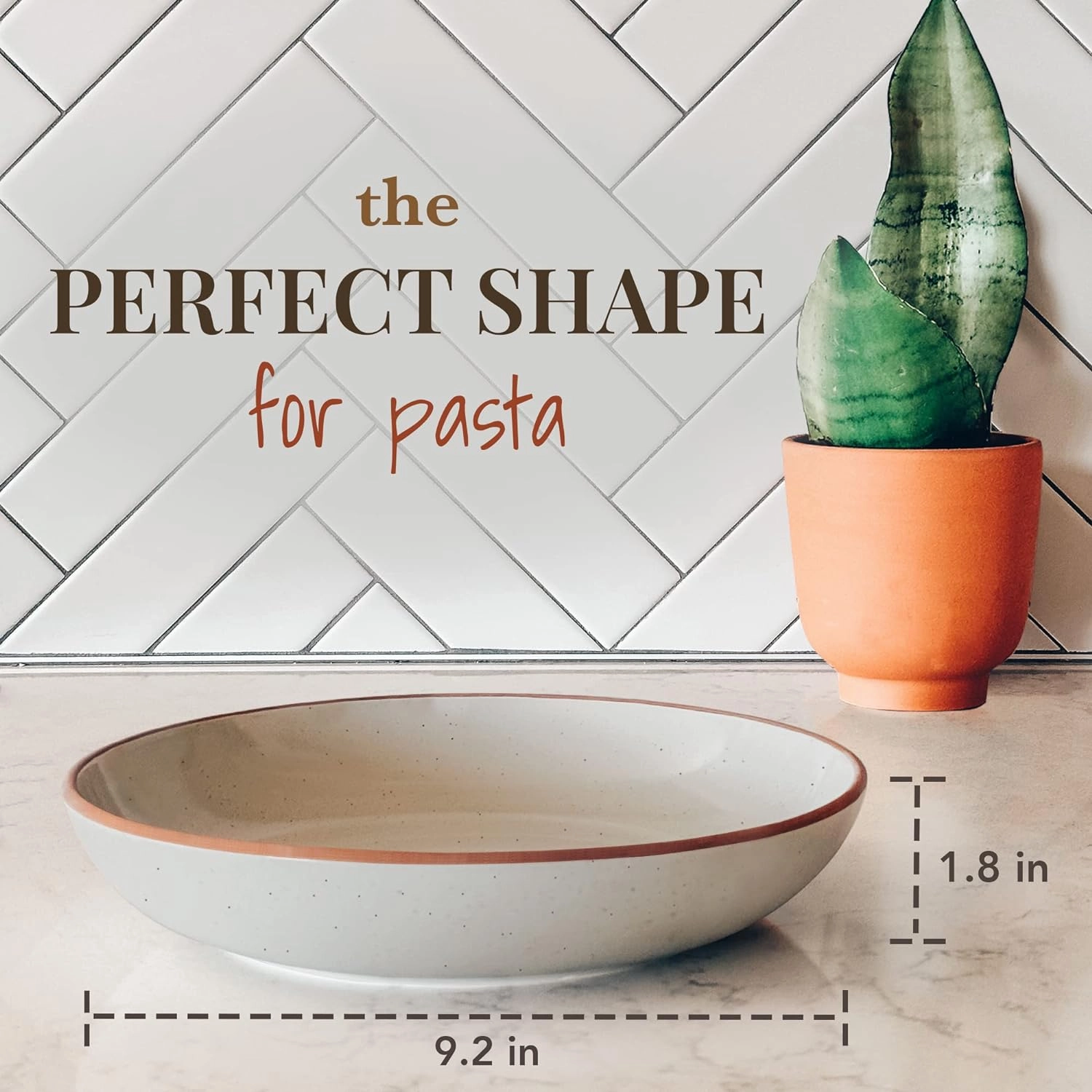 Mora Ceramic Large Pasta Bowls 30oz, Set of 4 - Serving, Salad, Dinner, etc Plate/Wide Bowl - Microwave, Oven, Dishwasher Safe Kitchen Dinnerware - Modern Porcelain Stoneware Dishes, Earl Grey