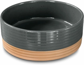 Mora Ceramic Pet Bowl Size Large - Food/Water Dish for Large Dogs, Cats, Great Dane, Mastiff, ect. 50oz or 8 Cups - Basic Bowls for Your Large Dog or Cat, Mix and Match for a Set - Charcoal