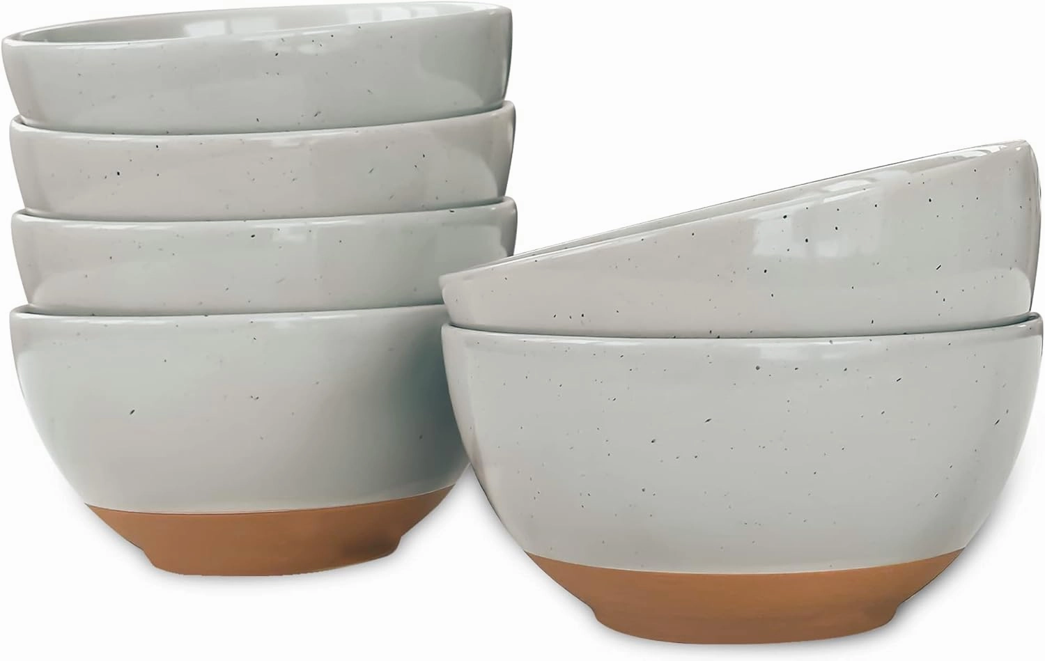 Mora Ceramic Small Dessert Bowls - 16oz, Set of 6 - Microwave, Oven and Dishwasher Safe, For Rice, Ice Cream, Soup, Snacks, Cereal, Chili, Side Dishes etc - Microwavable Kitchen Bowl, Earl Grey