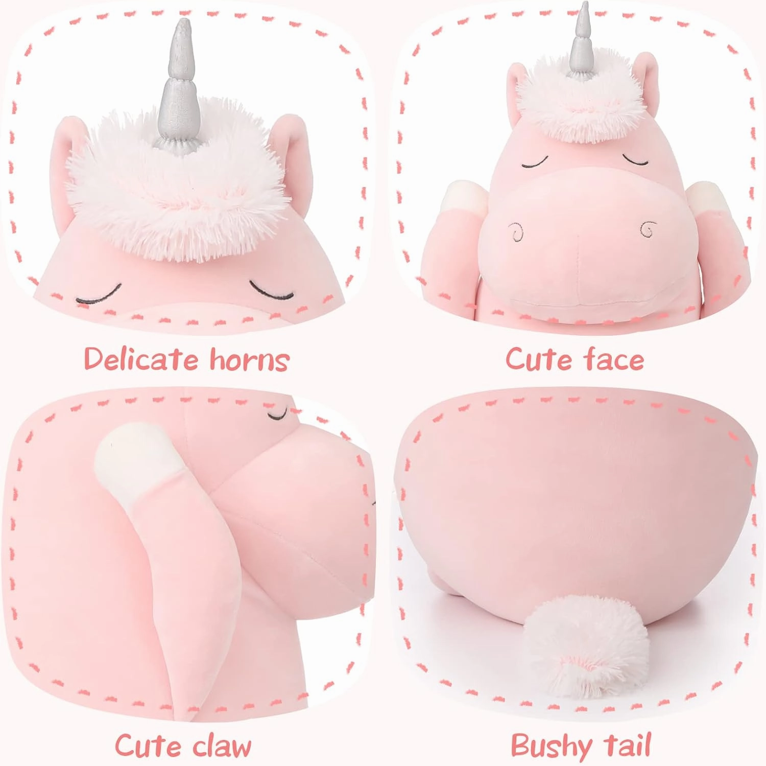 MorisMos 36.2" Unicorn Body Pillow Large Hugging Pillow Unicorn Stuffed Animal,Soft Plush Toy for Kids Girl, Animal Body Pillow, Pink