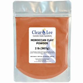 Moroccan Red Clay Cosmetic Grade Powder - 100% Pure Natural Powder - Great For Skin Detox, Rejuvenation, and More - Heal Damaged Skin - DIY Clay Face Mask (2 LB)