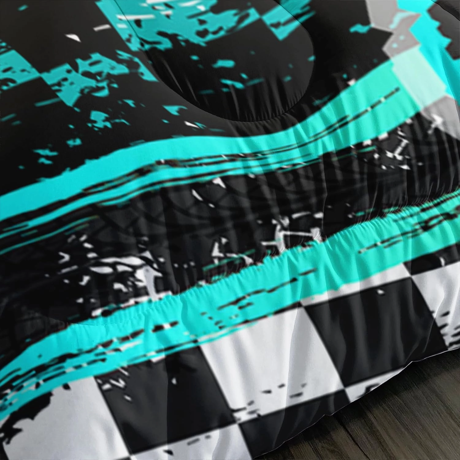 Motocross Bedding Set Queen Size, Motorcycle Racer Comforter Extreme Sport Bedding Set for Teens Kids Boys, 1 Comforter and 2 Pillowcases