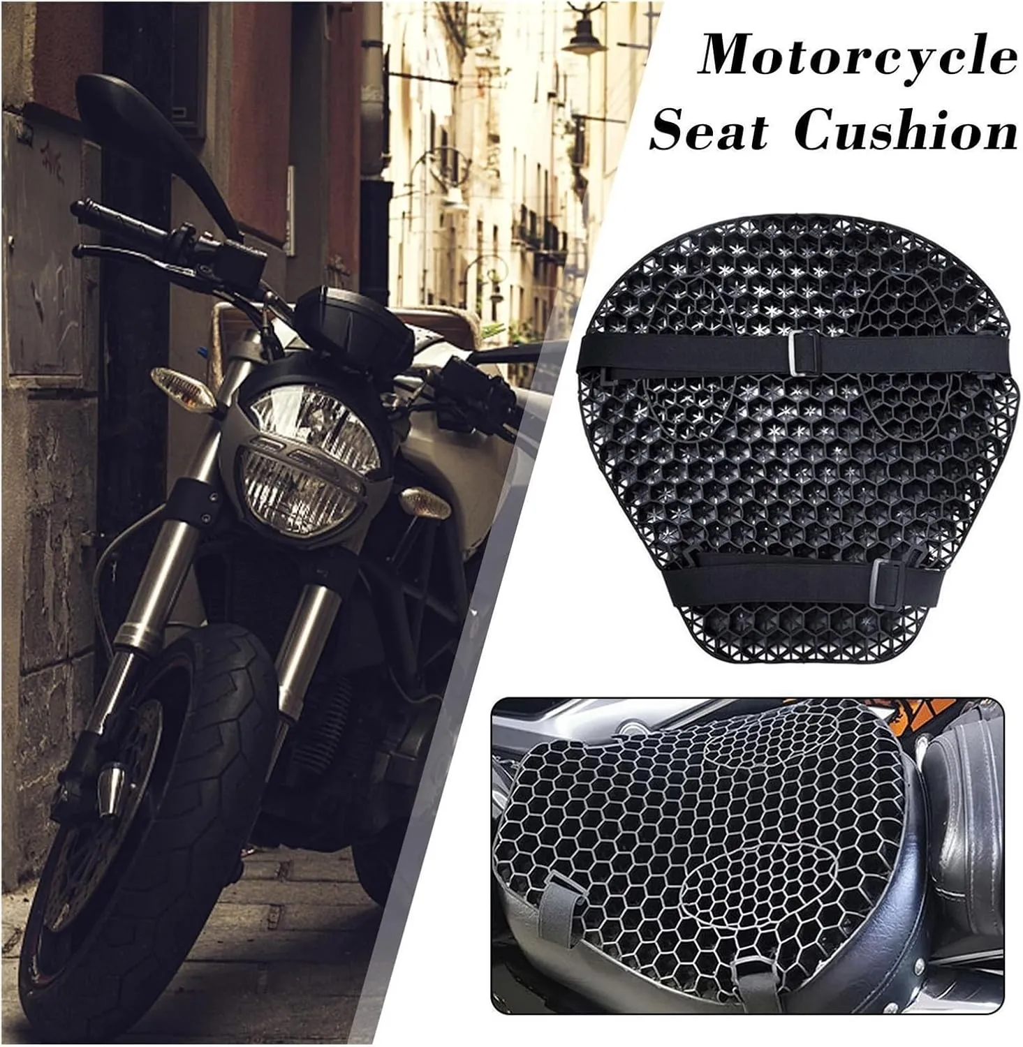 Motorcycle Seat Cushion Breathable Heat Insulation Air Pad Cover Seat Cover Four Season Motorbike Pad Seat Honeycomb