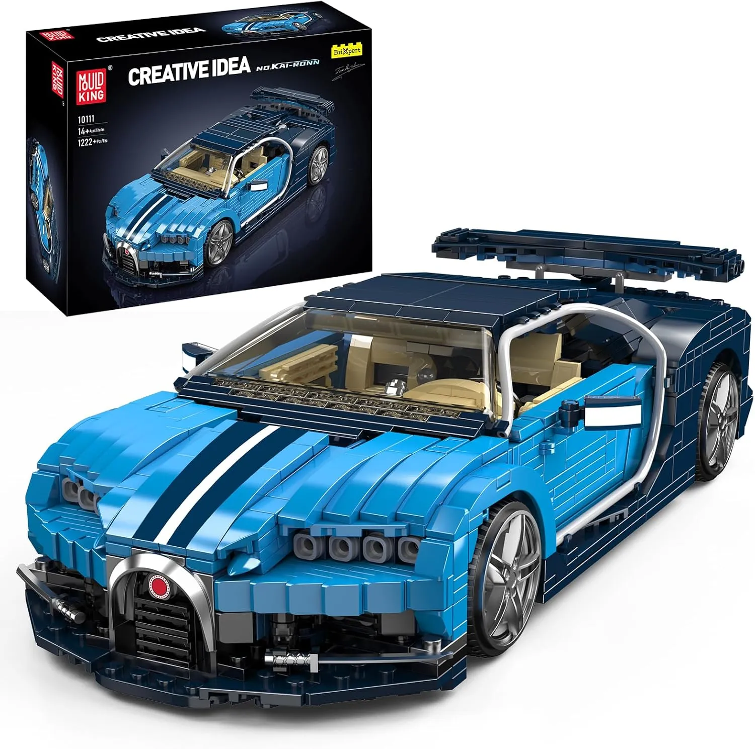 Mould King 10111 Sports Car Building Kits, Scale Model Race Car for Adults, Classic Super Cars Display Model, Collectible Set for Adults to Build, Toys for Teen Boys Girls (1222 PCS)
