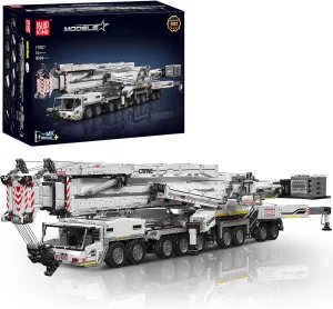 Mould King 17007 Technology Crane Building Set, 8506 Pieces Heavy Crane Truck Building Kits for Kid/Adult, APP Programmable Construction Vehicle Block Set, White