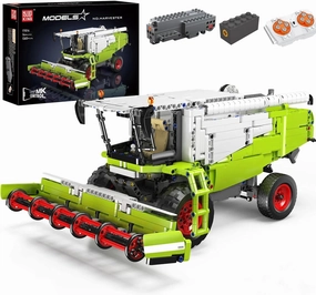 Mould King 17014 Wheat Harvester Building Block Set, Tractor Toy Building Kit for Kids/Adults, 1265 PCS Farm Truck Construction Vehicles Set