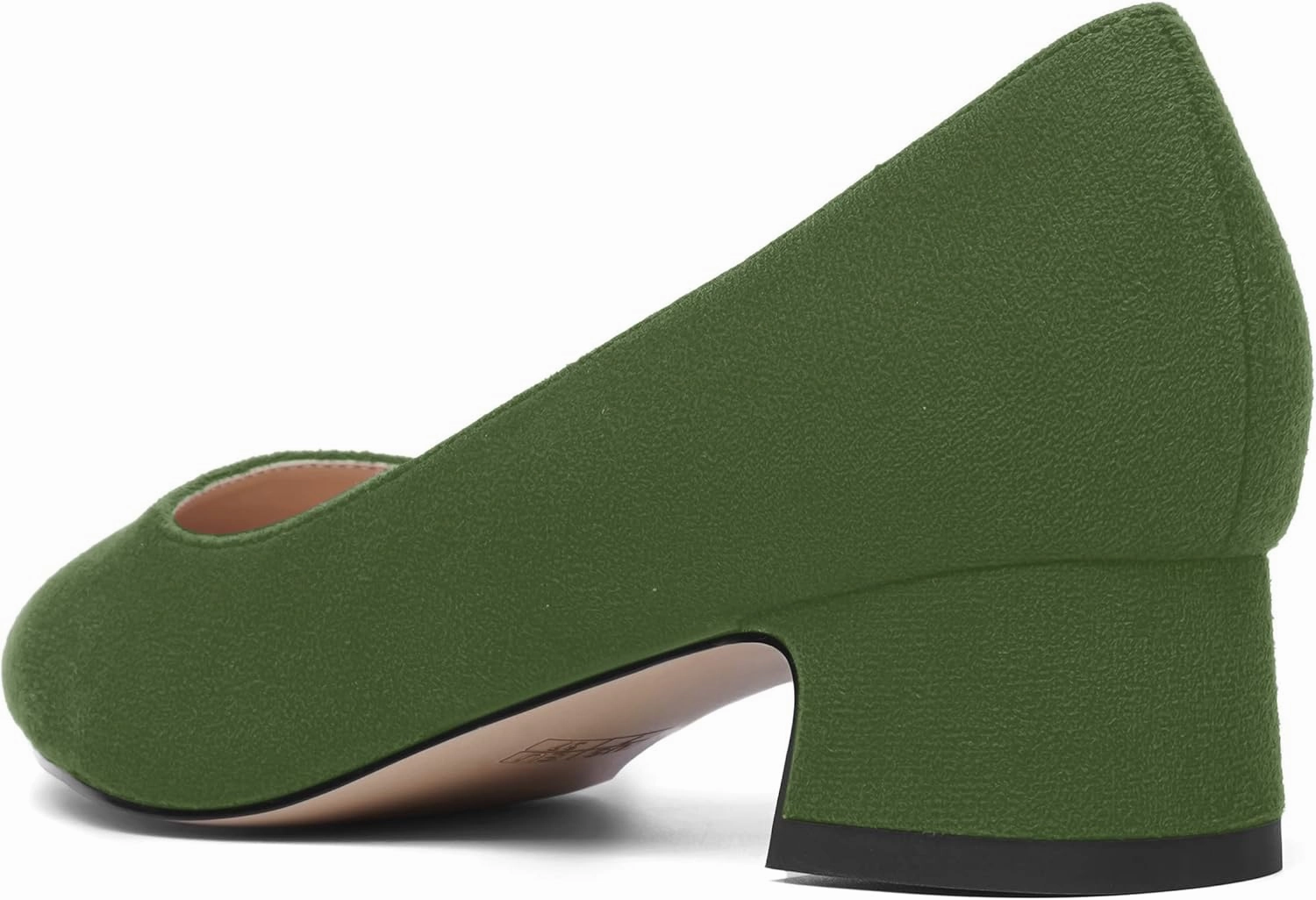 MOVINSTEPS Womens Dating Slip On Suede Dress Pointed Toe Chunky Low Heel Pumps Shoes 1.5 Inch